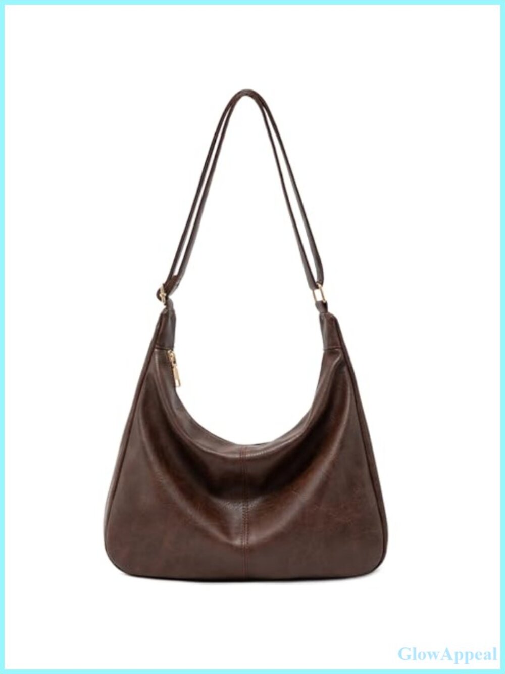 Vegan Leather Hobo Shoulder Bag Foldable Crossbody Purse